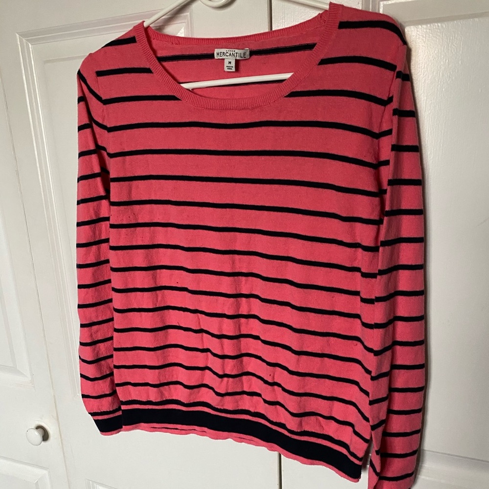 J.Crew Mercantile stripped top. Pink and Navy